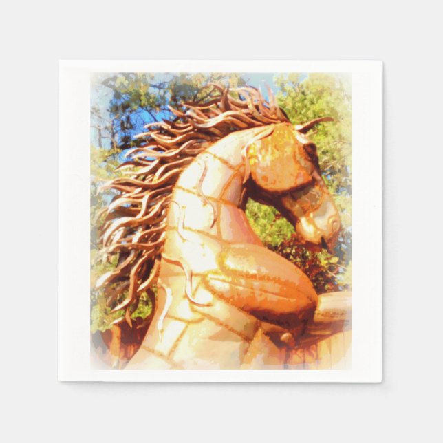 vild mustang stallion pappersservett (Framsidan)