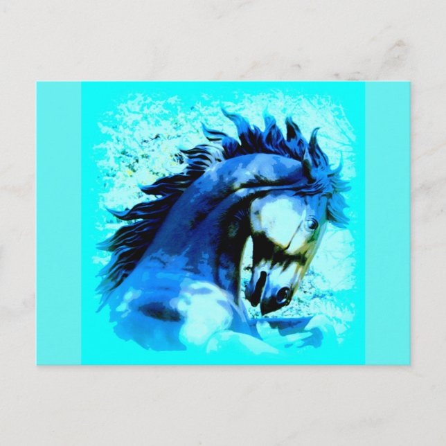 vild mustang stallion vykort (Framsida)