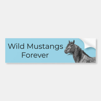 Vild Mustangs Forever Bumper Sticker Bildekal