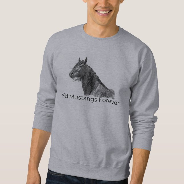 Vild Mustangs Forever Sweat Shirt Lång Ärmad Tröja (Framsida)