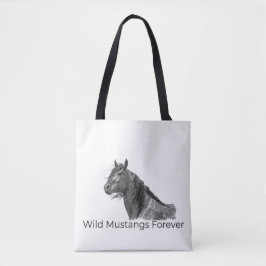 Vild Mustangs Forever Tote Bag Tygkasse