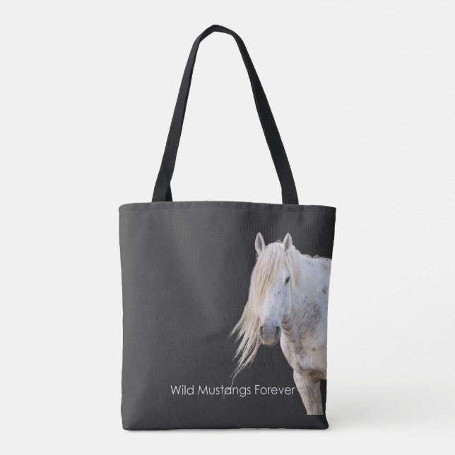 Vild Mustangs Forever Tote Bag Tygkasse (Baksida)