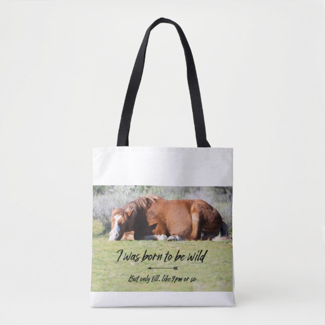 Vild Mustangs Forever Tote Bag Tygkasse (Framsida)
