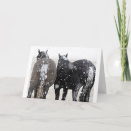 Vild Mustangs i Snö-kortet Kort