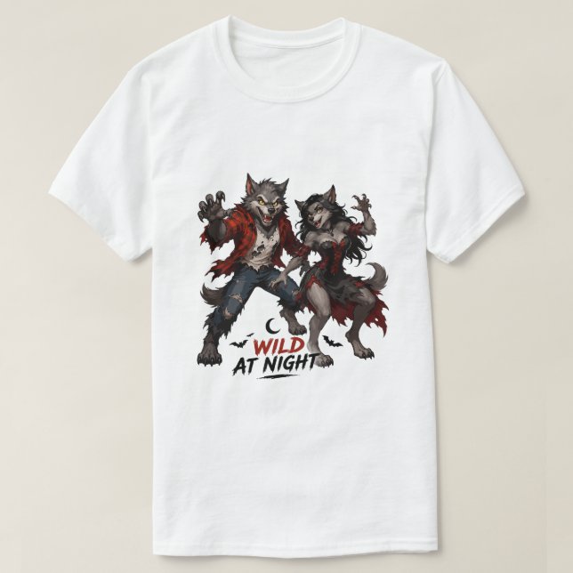 Vild natt varulvspar t shirt (Design framsida)