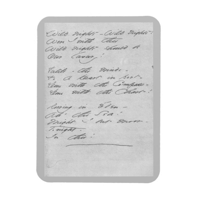 Vild nätter, vild nätter Manuscript Magnet (Vertikal)
