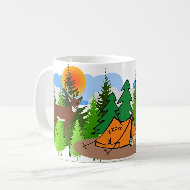 Vild Natur Camping Forest Äventyr utomhus Kaffemugg (Framsida vänster)