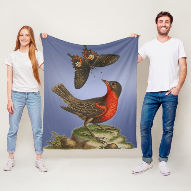 Vild Nature Butterfly and Bird Fleecefilt (På plats)