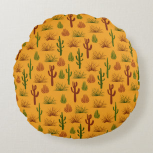 Vild Nature Cactus Bushing Mönster Rund Kudde