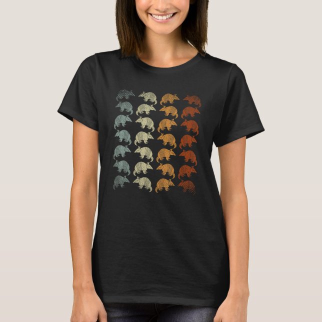 Vild Nature Wildlife Animal Lover Retro Armadillo T Shirt (Framsida)
