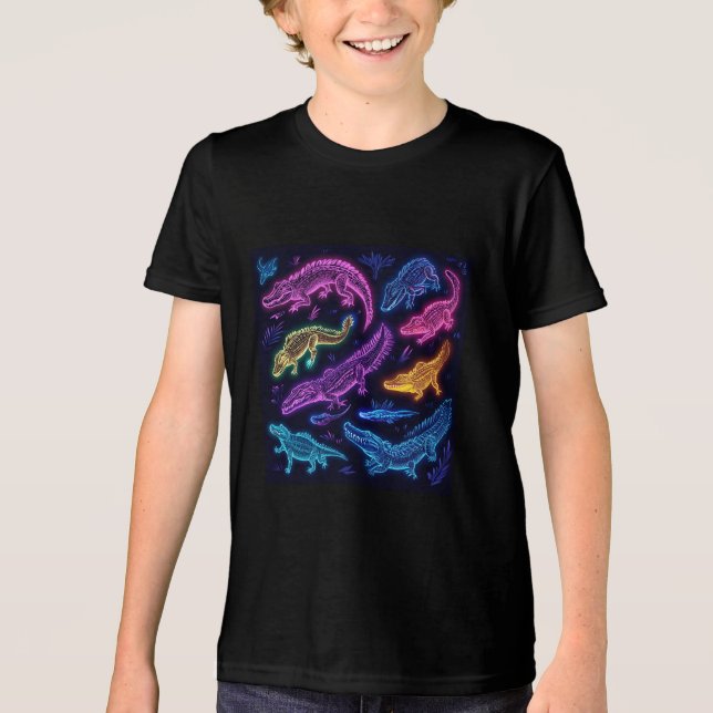 Vild Neon Gator T-Shirts - Fet, Funky och Fräcka (Framsida)