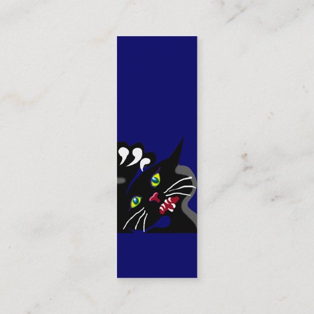 Vild Ninja Cat Mini Visitkort (Baksida)