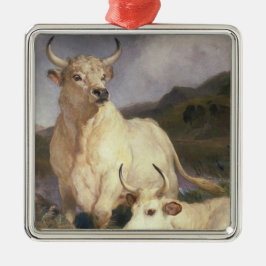 Vild Nötkreatur av Chillingham (Kor) Julgransprydnad Metall