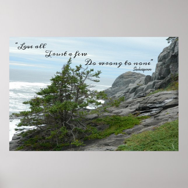 Vild Ocean Sea Shakespeare Gör fel mot ingen Poster (Framsidan)