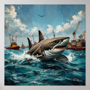 Vild oceanrovdjur Modernt marint vilda liv Poster