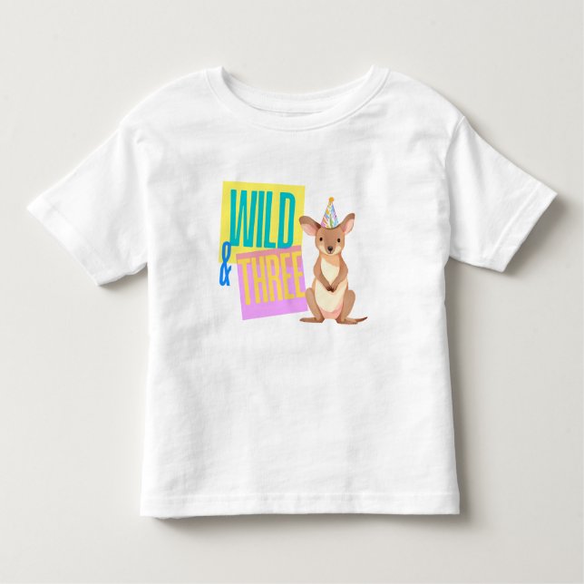 Vild och 3:e födelsedagen Kangaroo T-Shirt (Framsida)