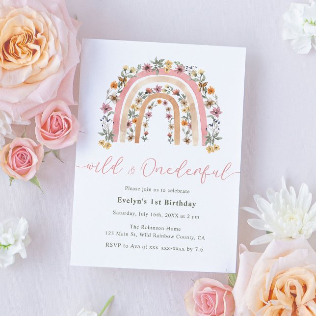 Vild och anbudsinfordran Wildblomsterregnbåge 1:a  Inbjudningar (Skapare uppladdad)