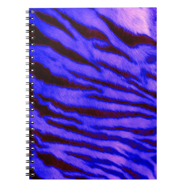 Vild och brant blå tiger Rand Anteckningsbok Med Spiral (Framsidan)