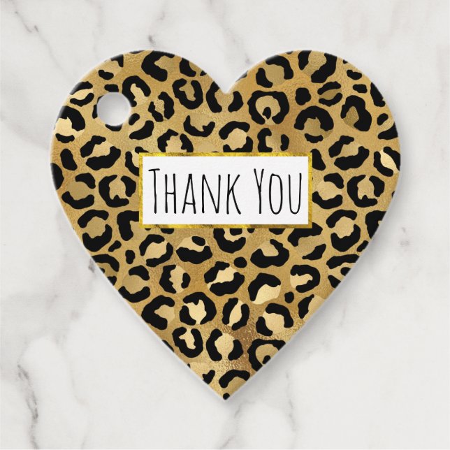 Vild och exotisk leopard Skriv ut Mönster Tack Gåvor Etiketter (Framsida)