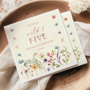 Vild och Five Wildflower 5-års födelsedagsfest Pappersservett