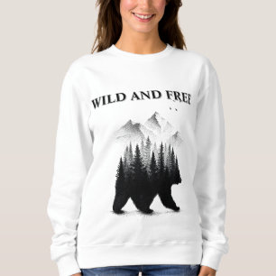 Vild och fri björn vildmarks skogsäventyr t shirt