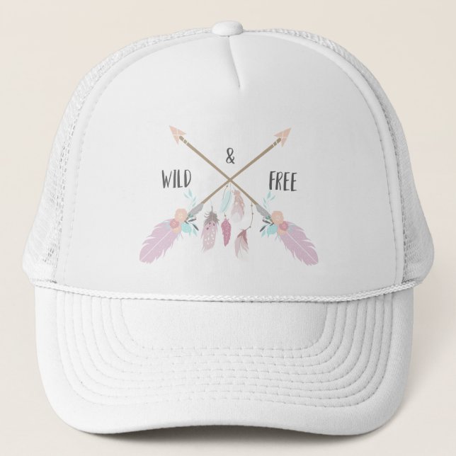 Vild Och Fri Boho Fjäderpresent För Henne Keps (Framsida)