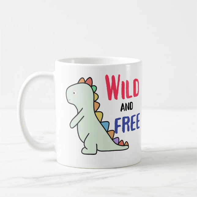 Vild och fri dino kaffemugg (Vänster)