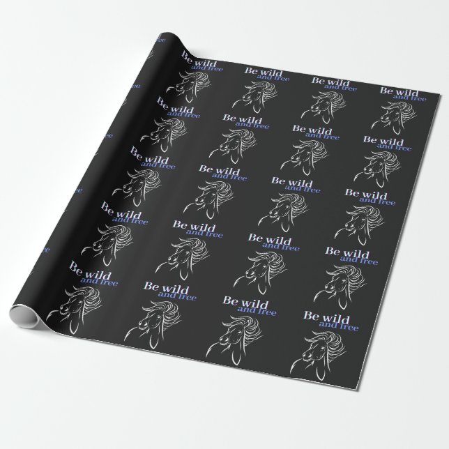 Vild och fri häst presentpapper (Utrullad)