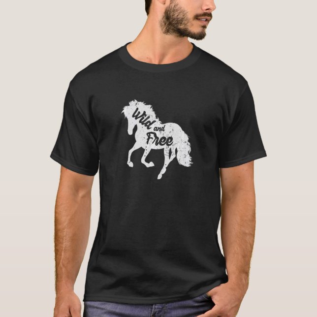 Vild och fri häst t shirt (Framsida)