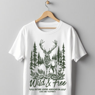 Vild och fri hjort Skog Natur T Shirt