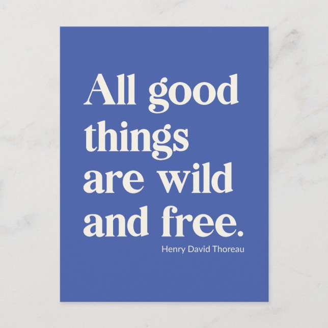 Vild och fri inspirationsposition Offert Blue Vykort (Framsida)