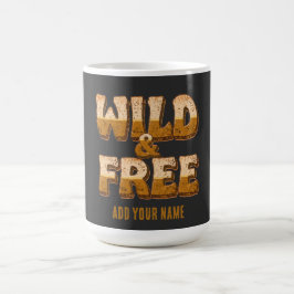 Vild och fri - Retro 70-tals Groovy typografi Kaffemugg