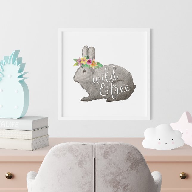 Vild och fri vattenfärg Boho-kanin Poster (Skapare uppladdad)