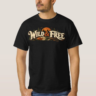 Vild och Fri Vintage Utomhusäventyr T Shirt