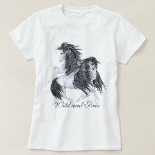 Vild och fria hästar tee shirt