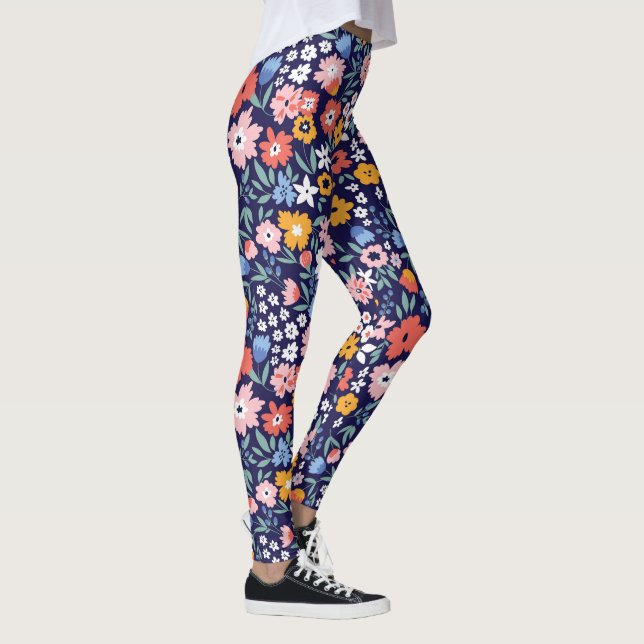 Vild och fria sommarblommor leggings (Höger)