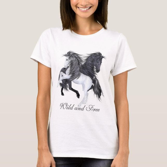 Vild och friska hästar t-shirt (Framsida)