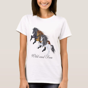 Vild och friska hästar tee shirt