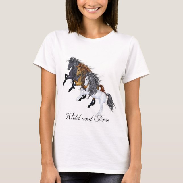 Vild och friska hästar tee shirt (Framsida)