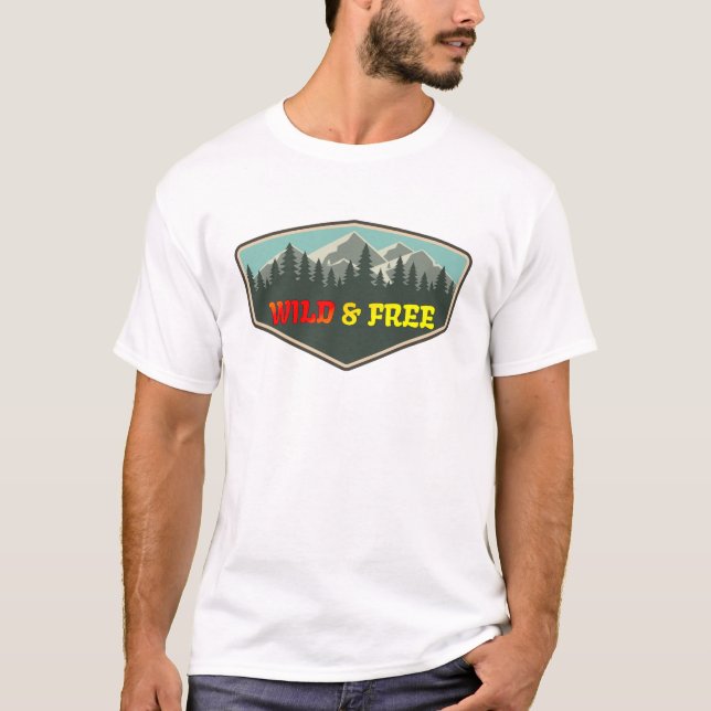 Vild och fritt, Äventyr i bergsområden och skog T Shirt (Framsida)