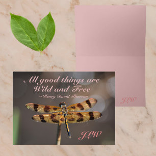 Vild och fritt Golden Dragonfly Anteckningskort