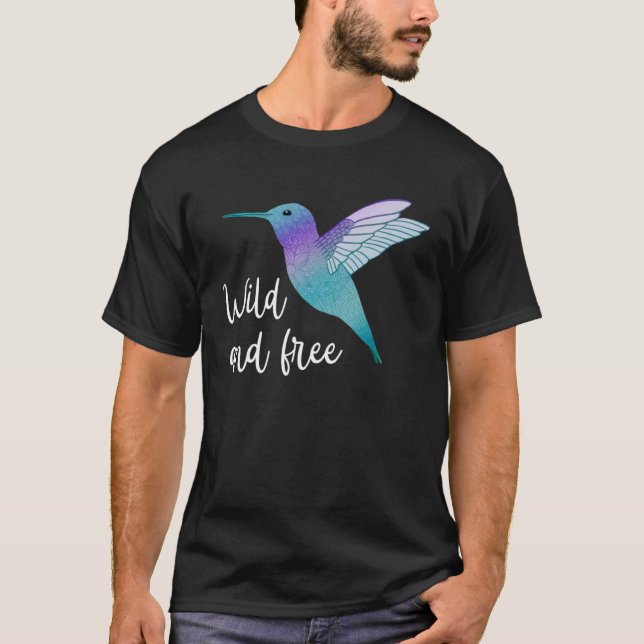 Vild och fritt hummerfåglar Vackra spritdjur T Shirt (Framsida)