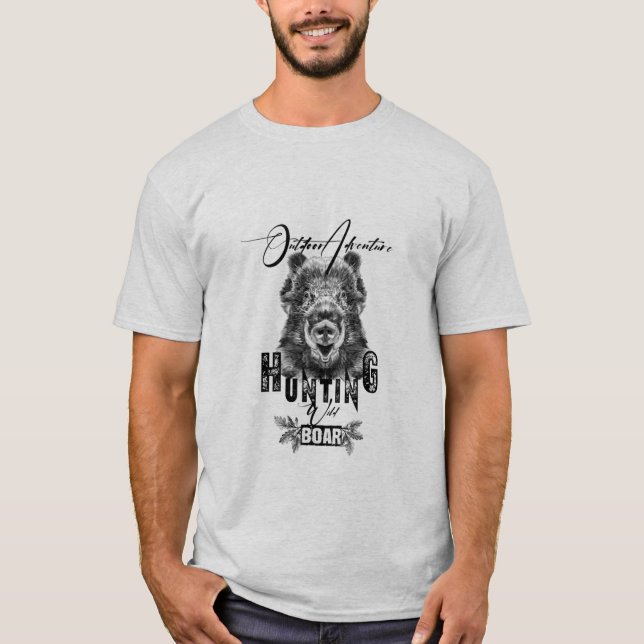 Vild- och galjakt utomhus äventyr T-Shirt (Framsida)