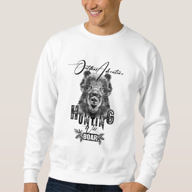 Vild- och galjakt utomhus äventyr T-Shirt Lång Ärmad Tröja (Framsida)
