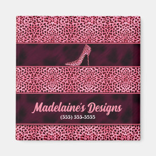 Vild och Girly Rosa Cheetah Print Magnet