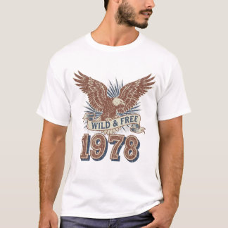 Vild och gratis 1978 Vintage Eagle T-Shirt | Retro