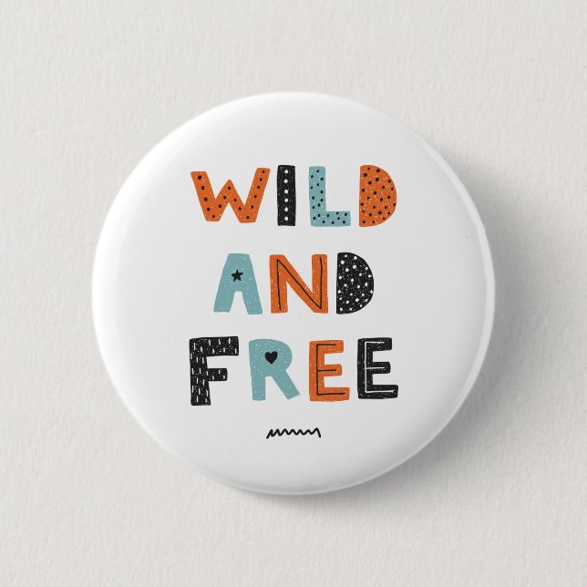 Vild och gratis | Doodle Brev Knapp (Framsida)