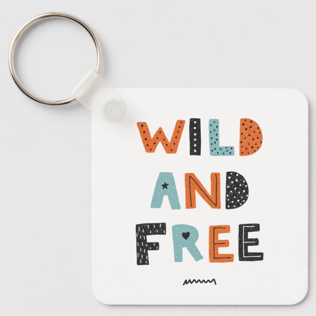 Vild och gratis | Doodle Brev Nyckelring (Framsida)