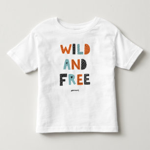 Vild och gratis   Doodle Brev T Shirt