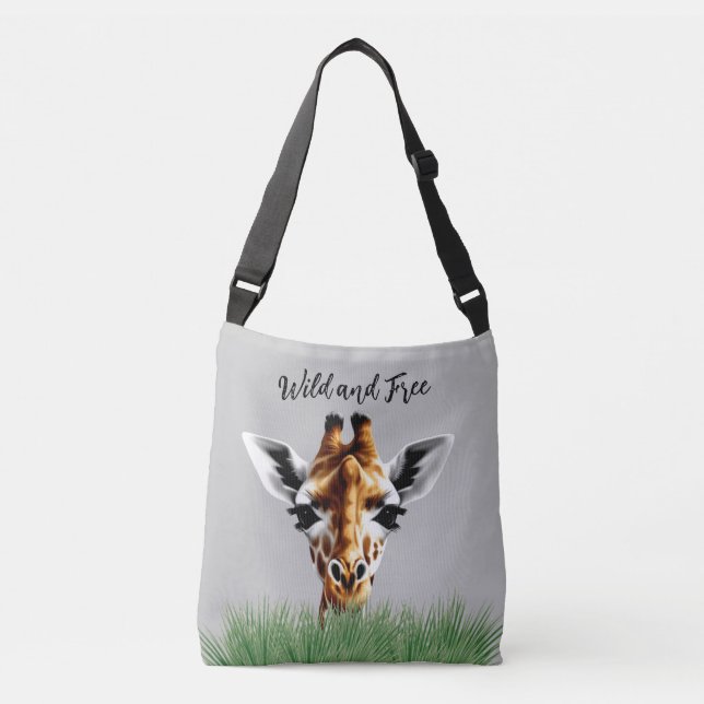 Vild och gratis Giraffe Crossbody Bag Axelväska (Framsida)